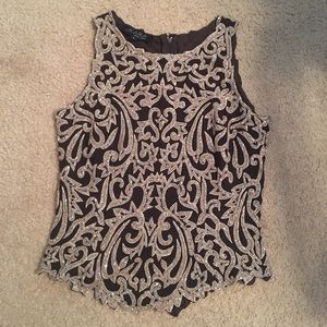 J KARA Brown and Gold beaded Dress